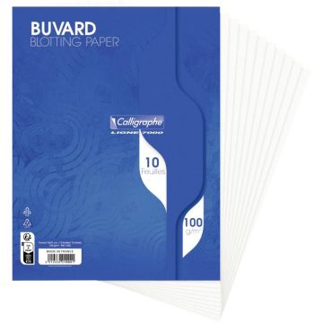 Paquet de 10 buvards, format 16x21 cm, 100g