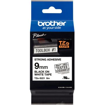 Recharge Brother TZE noir sur blanc 9 mm