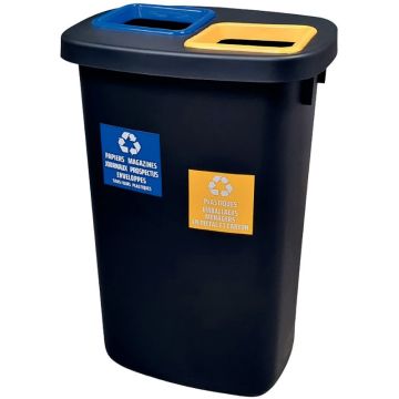 Poubelle ATRIUM DUO 2x45L + 2 clips et 2 étiquettes