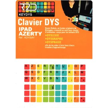Kit d'étiquettes pour clavier AZERTY IPad pour personnes à troubles DYS