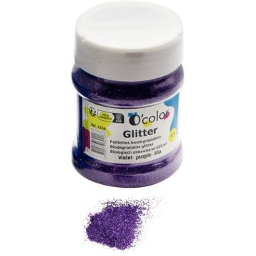 Shaker de paillettes biodégradables 100grammes coloris violet