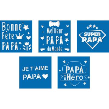 Lot de 5 pochoirs PAPA