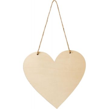 Grand cœur en bois à suspendre 20x20 cm