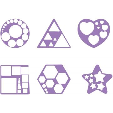 Lot de 6 pochoirs formes géométriques