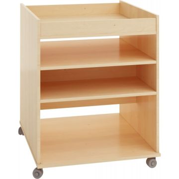 Meuble 5 roulettes avec étagères