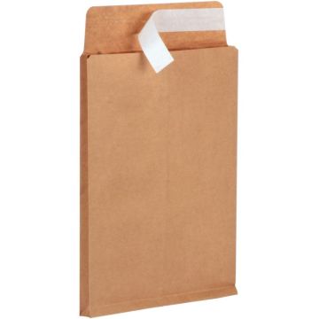 Paquet de 50 pochettes kraft + 340 X460mm 120g soufflet 30mm bande siliconée en kraft +