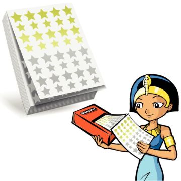 Recharge 2400 gommettes étoile or/argent assorties pour ecopack