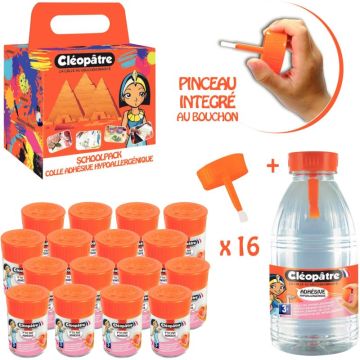 Valise 16 petits pots adhésive hypoallergénique + recharge 500g