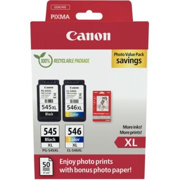 Canon 545XL/546XL lot 2 cartouches encre noir & couleurs hte capa authentique PG545XLBL/CL546XLCMJ