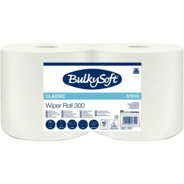 Lot de 2 bobines d'essuyage industriel 1000 feuilles blanches