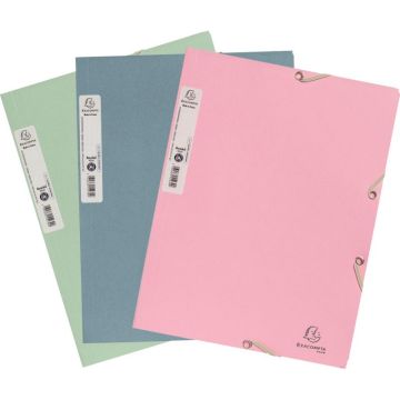 Chemise 3 rabats à élastiques AUTENTIK en carte recyclée 400g, coloris assortis