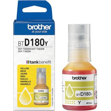 Brother BTD180 bouteille jet d'encre jaune authentique (BTD180J)