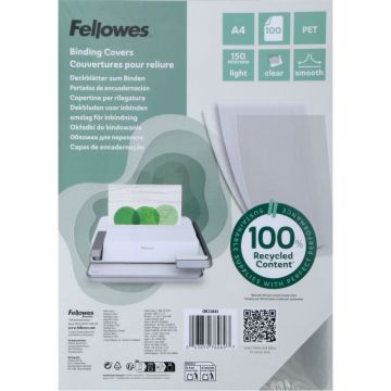 Paquet de 100 couvertures PET lisse incolore épaisseur 15/100ème format A4