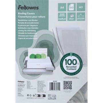 Paquet de 100 couvertures PET lisse incolore épaisseur 20/100ème format A4