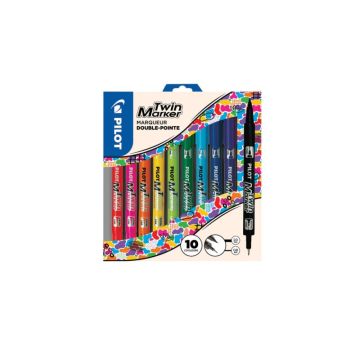 Pochette de 10 marqueurs Twin Marker assortis