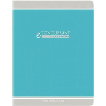 Piqûre 96 pages CONQUÉRANT CLASSIQUE, format 24x32 cm, papier 90g seyès, bleu
