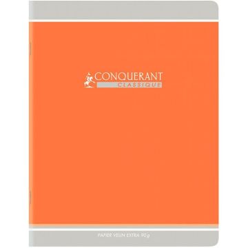 Piqûre 96 pages CONQUÉRANT CLASSIQUE, format 24x32 cm, papier 90g seyès, orange