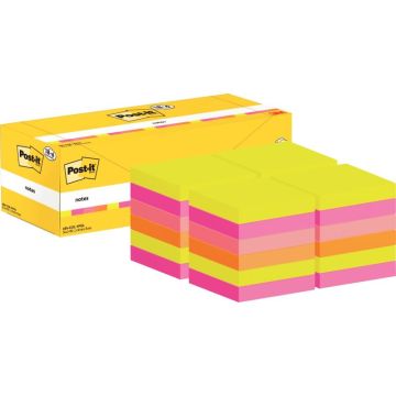 Boîte de 24 blocs de 100 feuilles Post-it assortis format 76 x 76 mm dont 6 gratuits