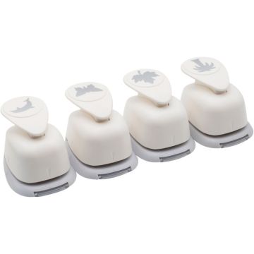 Lot de 4 perforateurs déco thème nature assortis