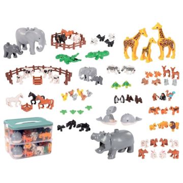 Boite d'animaux et de clôtures pour briques de construction, 100 pièces