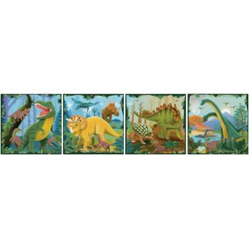 Boite de 4 puzzles UP progressifs, les dinosaures