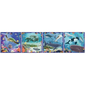Boite de 4 puzzles UP progressifs, les animaux marins