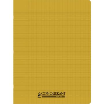 Piqûre 96 pages CONQUERANT RECYCLE format 24x32 cm, réglure seyès, couverture en polypropylène jaune