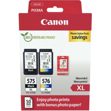 Canon 575XL/576XL lot 2 cartouches encre noir & couleurs hte capa authentique PG575BKXL/CL576CMJXL