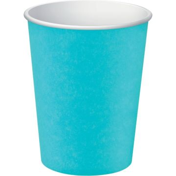 Paquet de 15 gobelets en carton 20CL turquoise