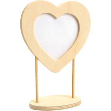 Cadre coeur sur pied en bois