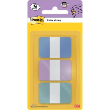 Carte de 36 index rigide standard format 25,4 x 38 mm bleu violet vert