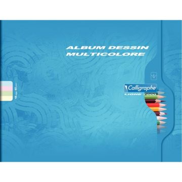 Album à dessin 48 pages, format 25x32 cm à l'italienne, papier multicolore 80g