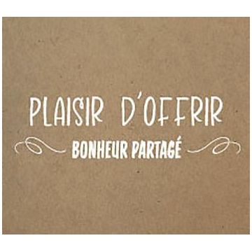 Rouleau de 500 étiquettes célébrations "Plaisir d'offrir" 40x35mm kraft
