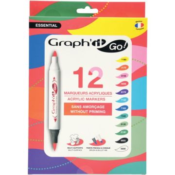 Pochette de 12 marqueurs Graph It essential