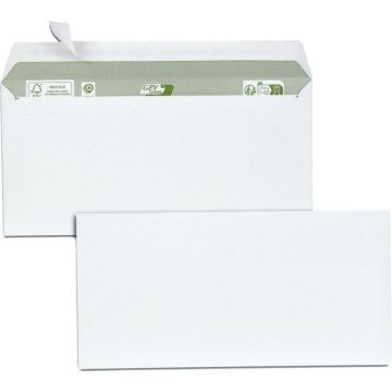 Boîte de 500 enveloppes blanches DL 80 grammes à bande siliconée recyclées
