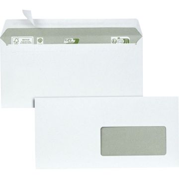 Boîte 500 enveloppes blanches DL 80 grammes Fenêtre 45
