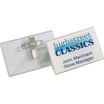 PORTE BADGE PINCE COMBI 40 X 75 MM SACHET DE 25