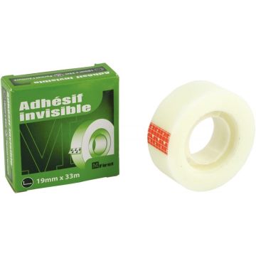 Rouleau d'adhésif invisible 19 mm x 33 m à la marque M FIRST