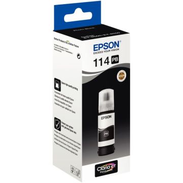 Epson 114 flacon d'encre noire photo authentique (T07B140)