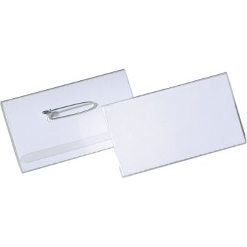 BOITE DE 50 PORTE BADGE BROCHE 40 X75 MM