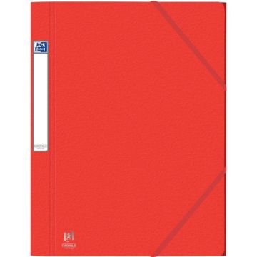 Chemise 3 rabats à élastiques EUROFOLIO Prestige en carte grainée 7/10ème, rouge