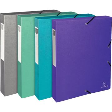 Boite de classement en carte végétale TEKSTO, dos 40 mm, coloris assortis