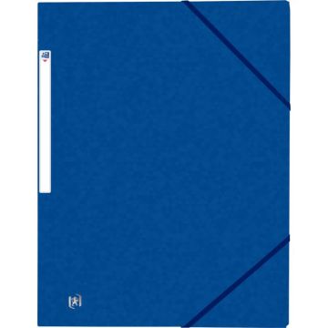 Chemise 3 rabats à élastiques TOP FILE+ en carte lustrée 4/10ème 390g bleu