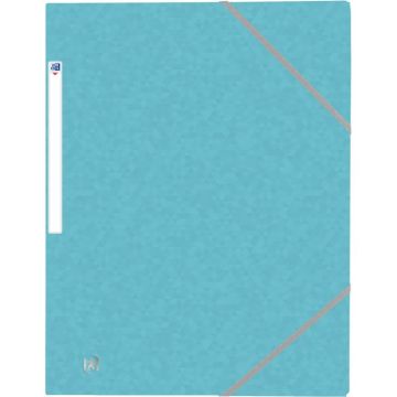 Chemise 3 rabats à élastiques TOP FILE+ en carte lustrée 4/10ème 390g bleu clair