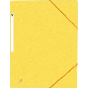 Chemise 3 rabats à élastiques TOP FILE+ en carte lustrée 4/10ème 390g jaune