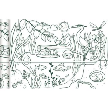 Rouleau fresque à colorier l'écosystème