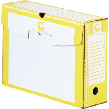 Paquet de 25 boîtes à archives carton rigide dos de 10 cm jaune