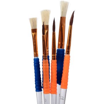 Pot de 72 pinceaux et brosses avec grip caoutchouc assortis