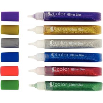 Blister de 6 tubes gel paillettes 10ml couleurs assorties