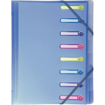 Trieur en polypropylène CHROMALINE 8 compartiments, coloris assortis